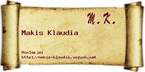 Makis Klaudia névjegykártya